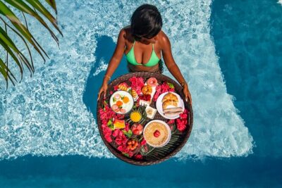 Curacao Floating Breakfast Photoshoot free Drone Videos & Mimosas