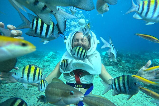 Curacao Helmet Diving-Walk the Ocean Floor, No Swimming Required - Getting into the shallow water