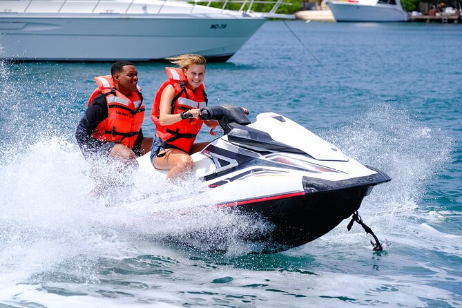 Jet Ski Adventure Tour Curacao - Riding from Caracas Bay toward Spanish Water